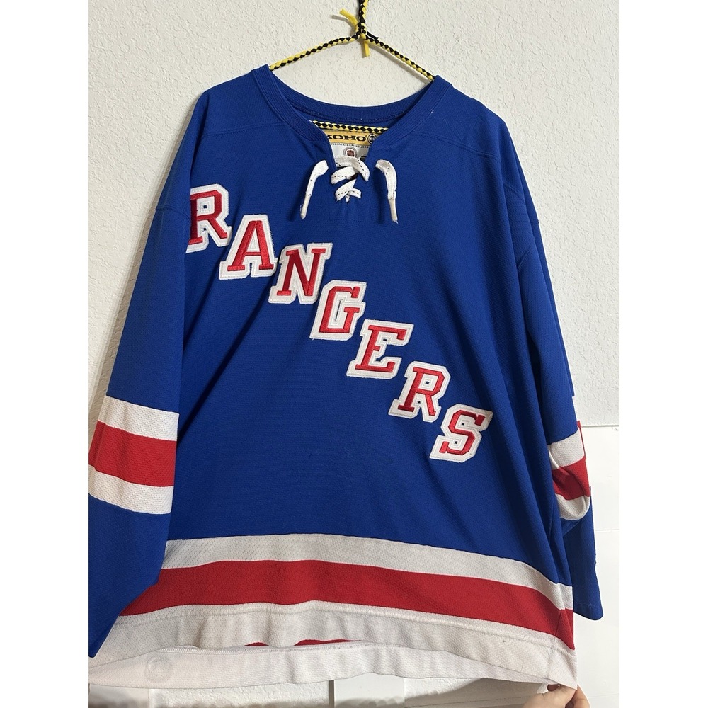 Vintage New York Rangers NHL Koho Jersey Blue Lace Up Hockey Mens XL #22